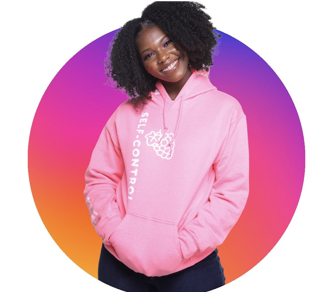 Fruits Of The Spirit (Self-Control) Pink &amp; White hoodie