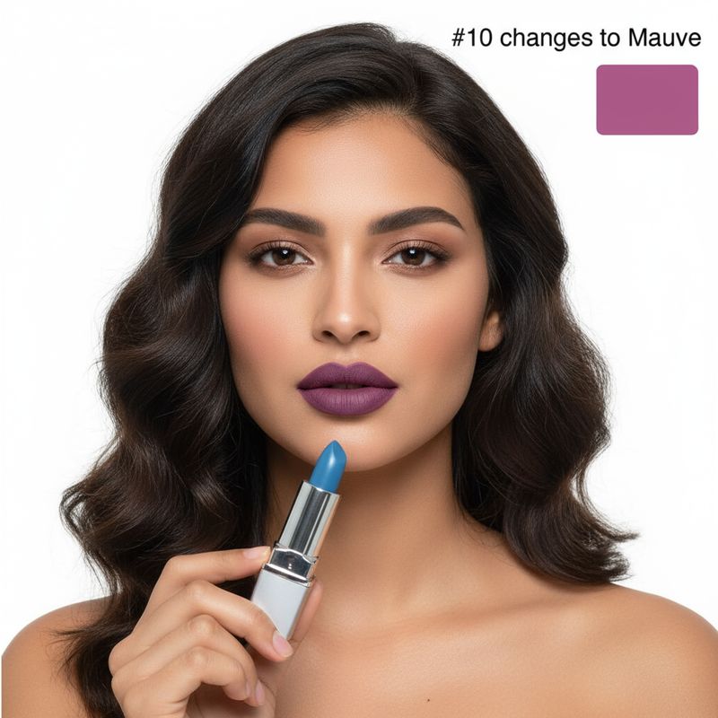 The original Shy Aloe Color Changing lipstick #10 Changes to Deep Mauve