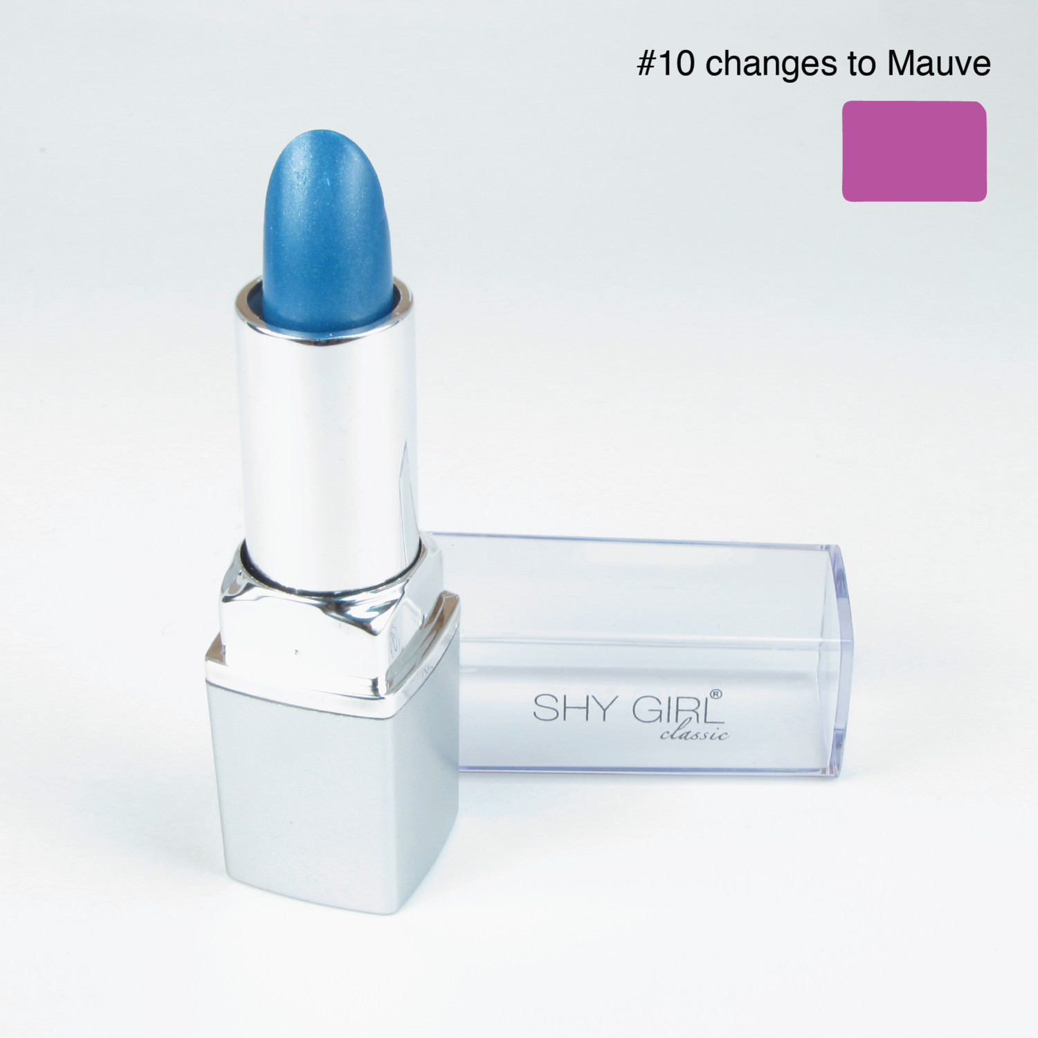 The original Shy Aloe Color Changing lipstick #10 Changes to Deep Mauve