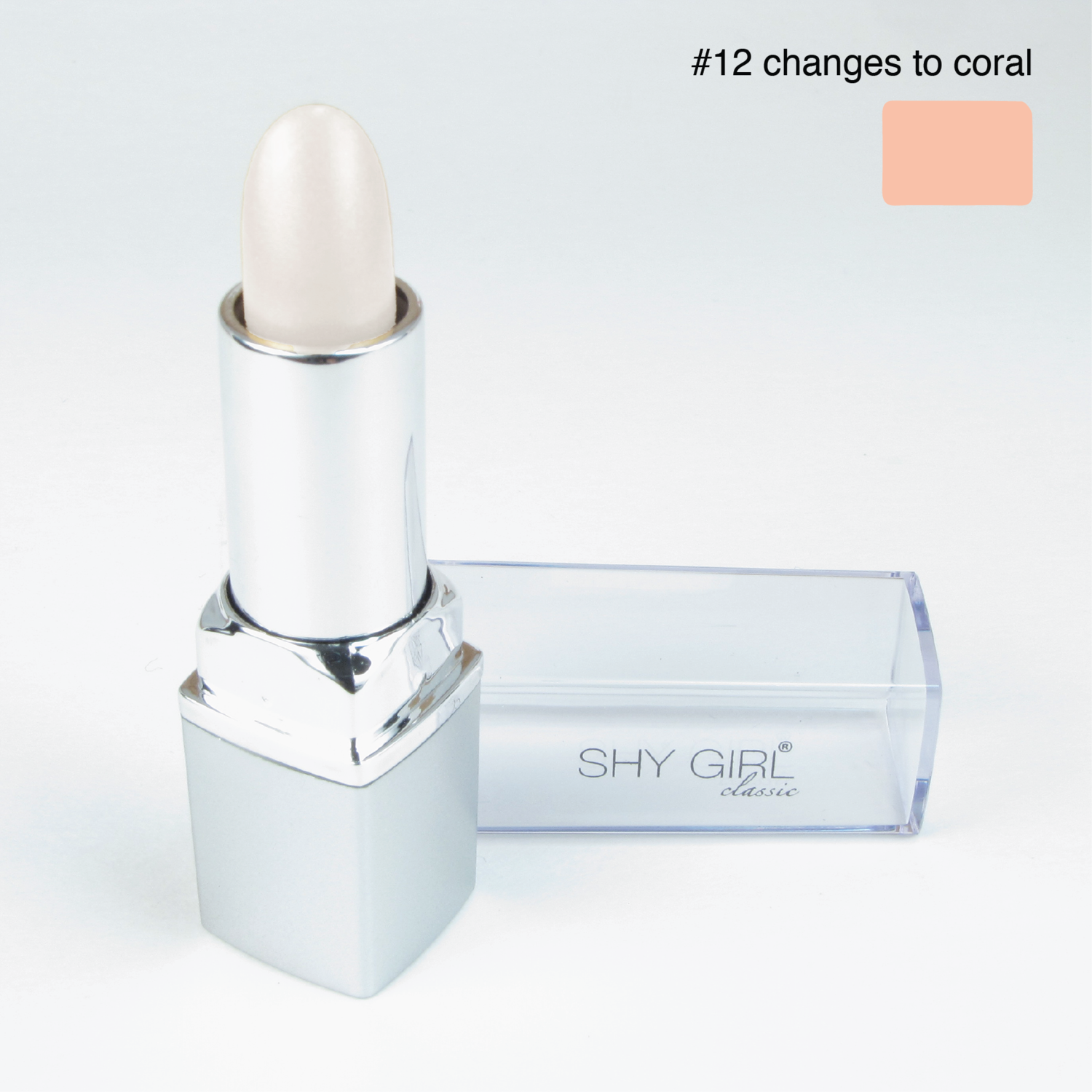 The original Shy Aloe Color Changing Lipstick #12 Changes to Coral