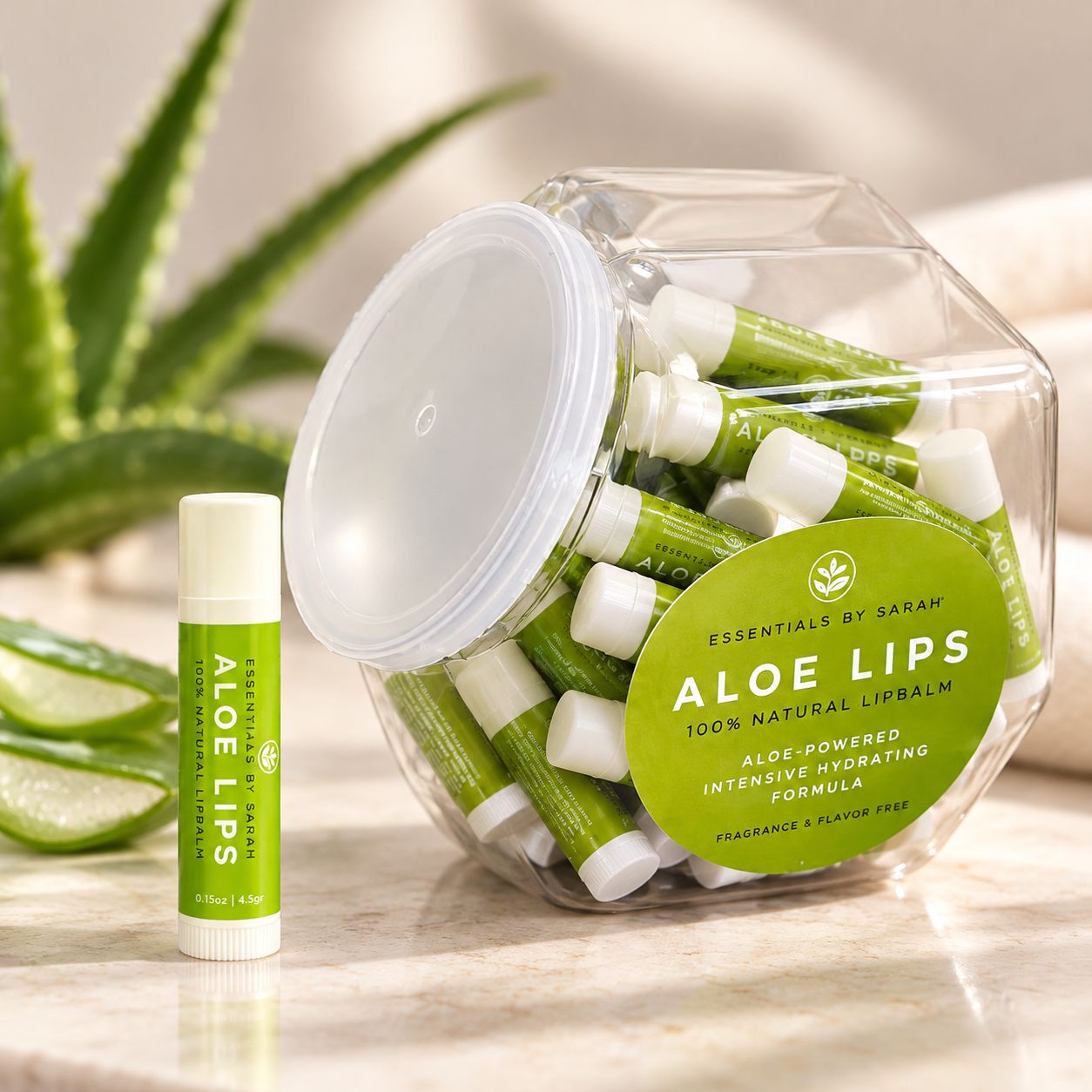 ALOE LIPBALM FILLED DISPLAY