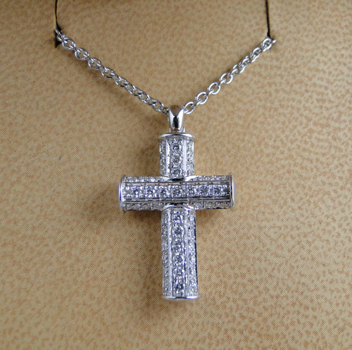 bvlgari diamond cross pendant