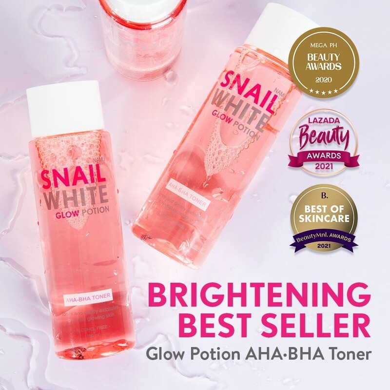 Snail White Glow Potion AHA BHA Toner 150ml [Exfoliating toner, brightens and hydrates skin, clears whiteheads and blackheads, pore-minimizing, alcohol-free]