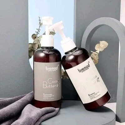 Combo Bremod Premium Cocoa Butter Shampoo and Conditioner - 400ml each