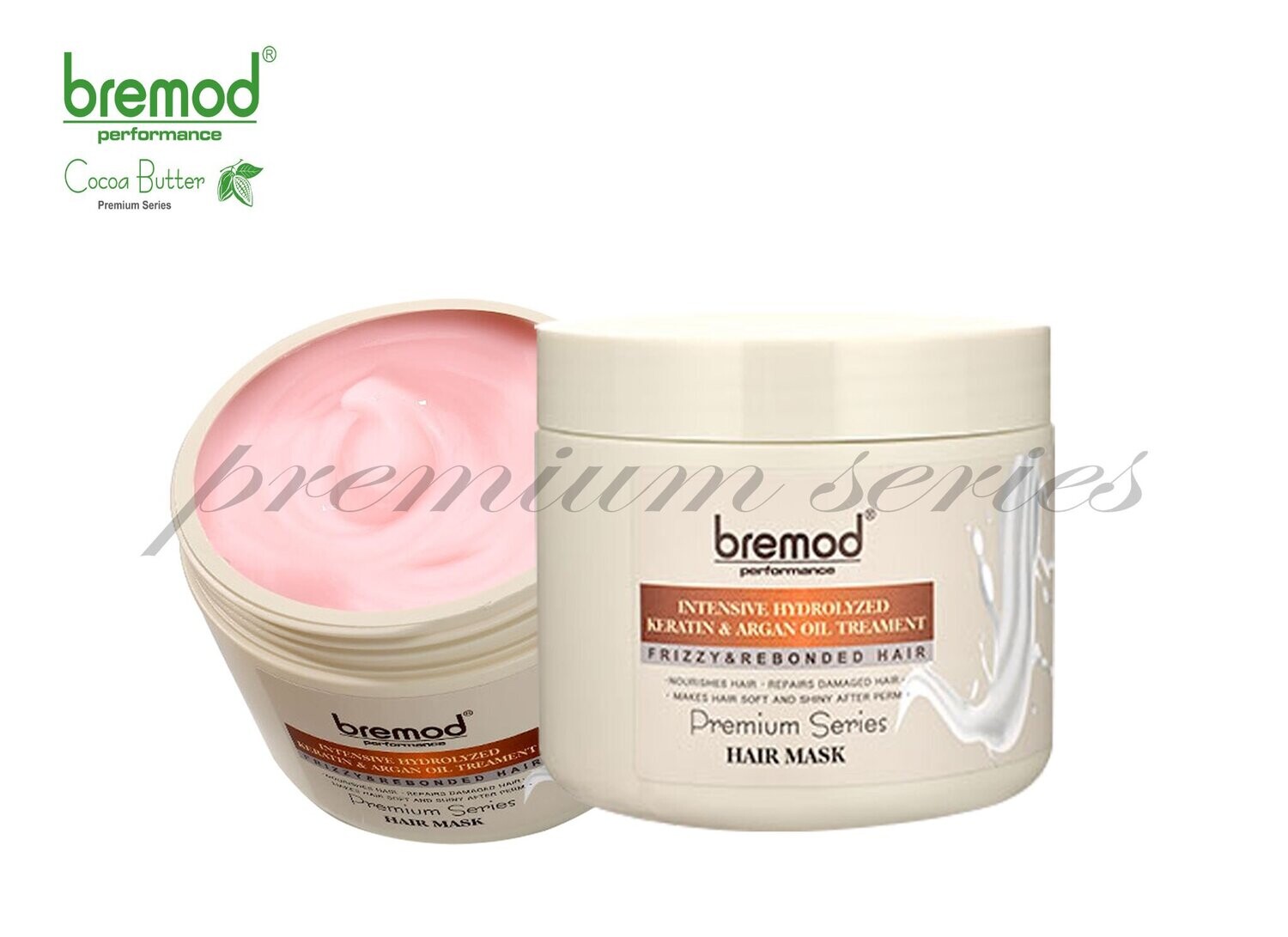 Bremod Intensive Hydrolyzed Keratin &amp; Argan Oil Treatment Hair Mask -  PINK - 500ml