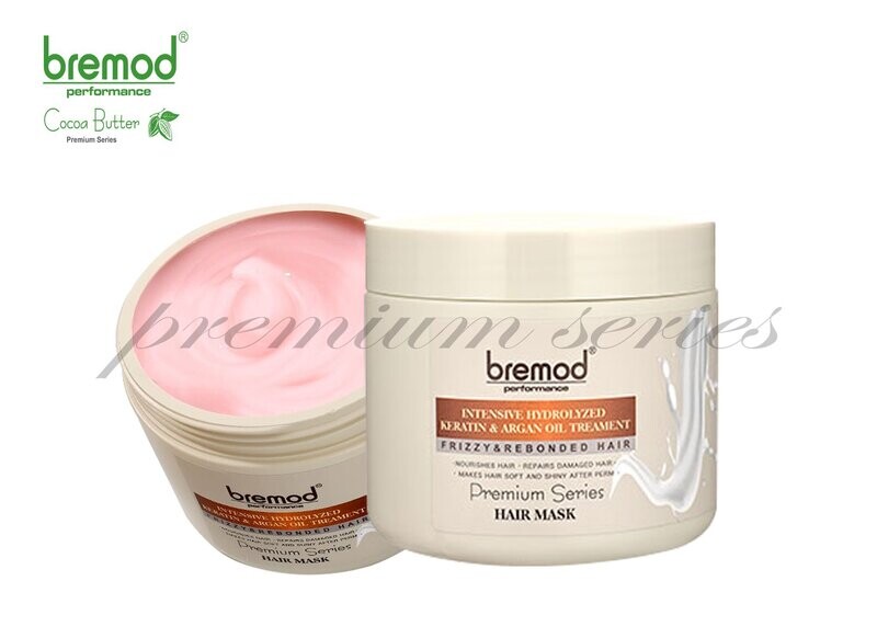 Bremod Intensive Hydrolyzed Keratin &amp; Argan Oil Treatment Hair Mask -  PINK - 500ml