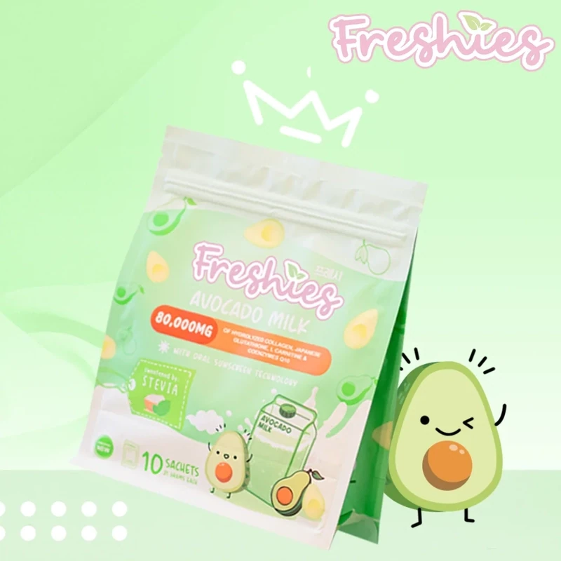 Freshies Avocado Milk Collagen Drink by Juju Glow, 10 Sachets