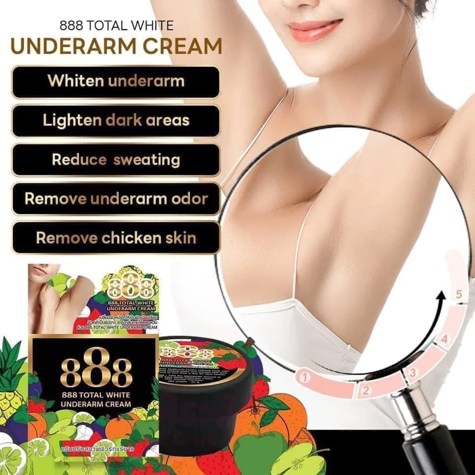 888 Total White Underarm Cream (NEW PACKAGING) - Black