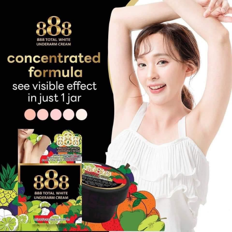 888 Total White Underarm Cream (NEW PACKAGING) - Black