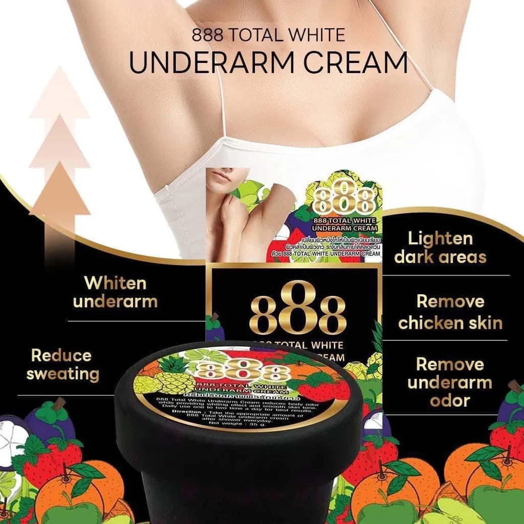 888 Total White Underarm Cream (NEW PACKAGING) - Black