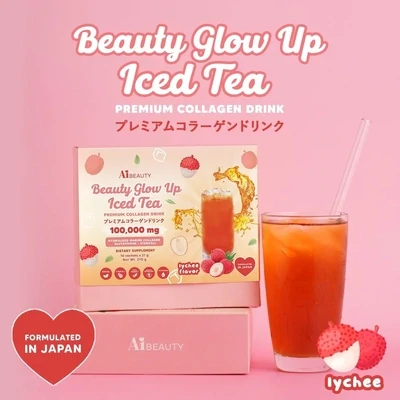 AiBeauty Beauty Glow Up Iced Tea Premium Collagen Drink