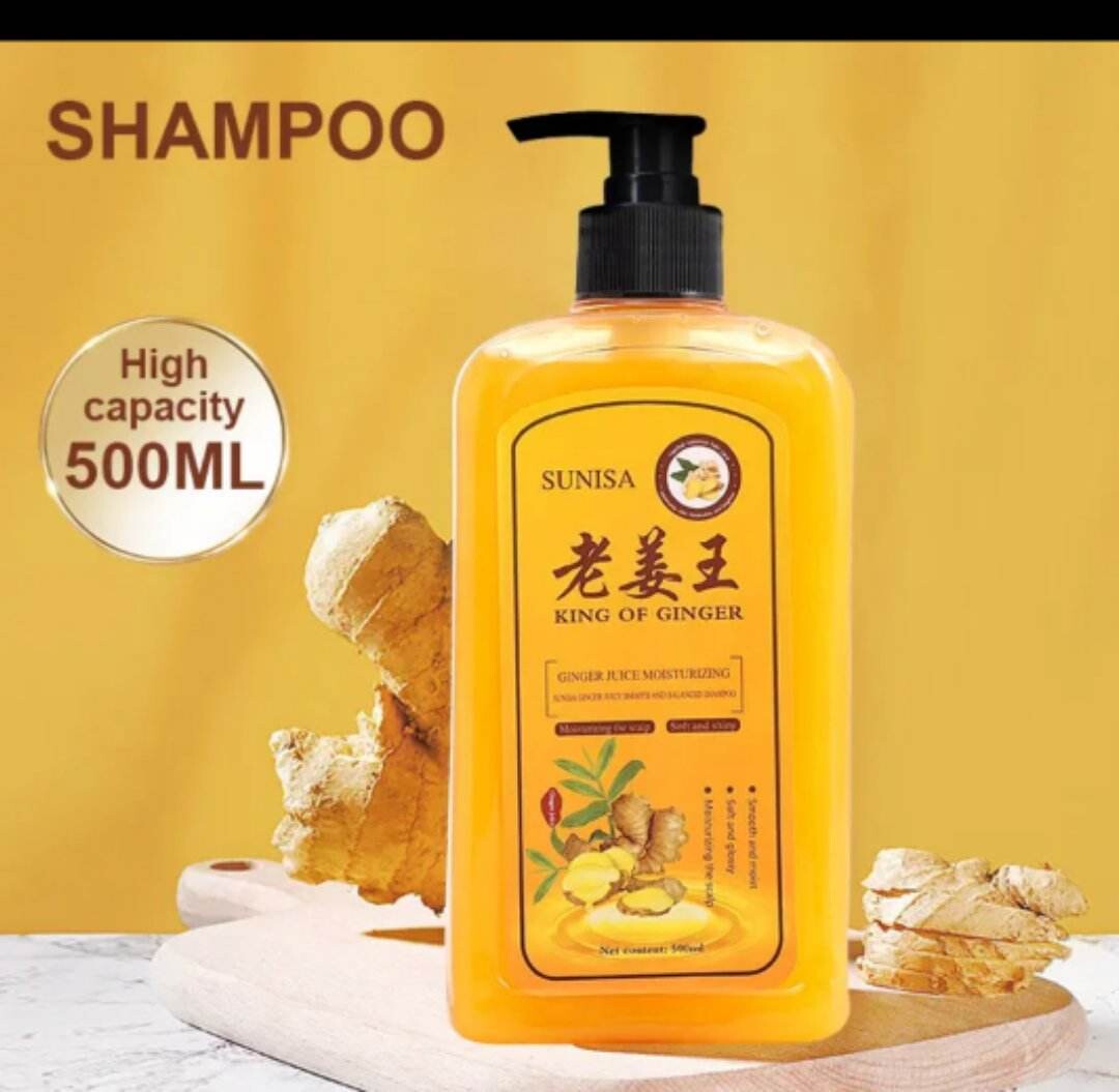 Ginger Hair Shampoo Fast Regrowth Hair Thick Anti-Hair Loss Anti-Dandruff Anti-itching Shampoo - 500ml