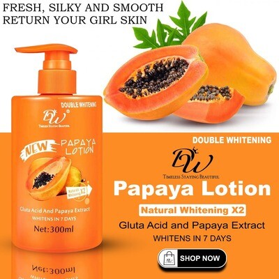 DW Body Moisturizing Whitening Brighten Lotion 300ml ( Aloe +VE / Honey +VC / Cocoberry / Papaya ) - 300ml