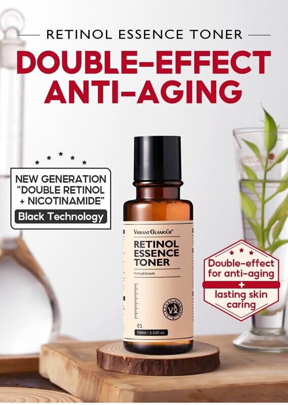 VIBRANT GLAMOUR Double Retinol Toner Anti-aging Whitening Smooth Moisturizing 100ml