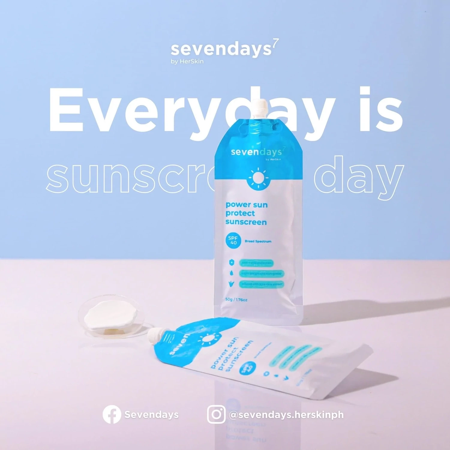 HerSkin Sevendays Power Sun Protect Sunscreen SPF 40 - 50g