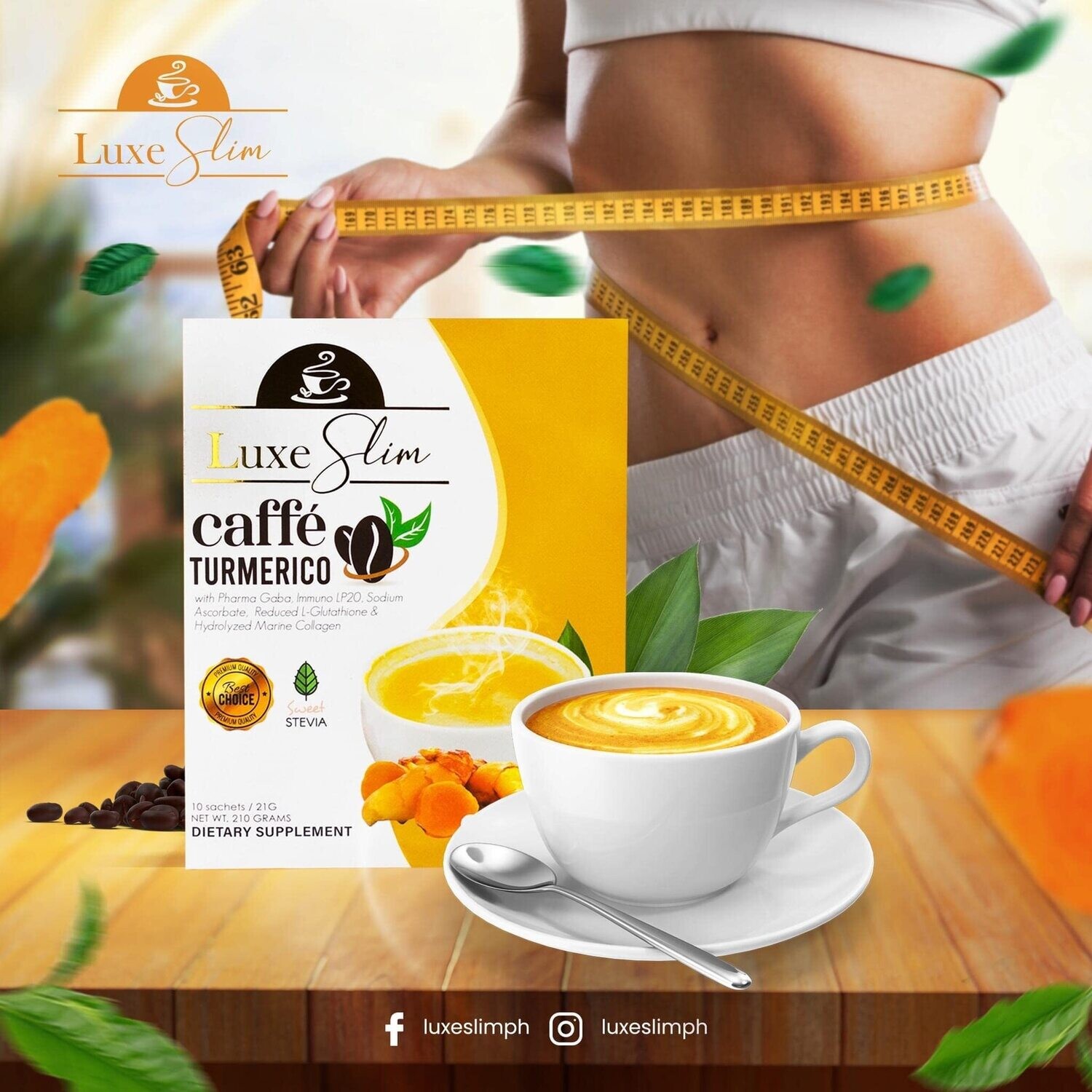 Luxe Slim Beauty Caffè Turmerico - 210g