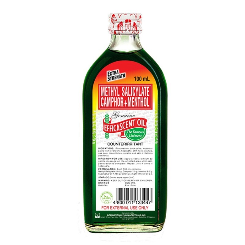 Genuine Efficascent Oil Methyl Salicylate Camphor Menthol 100ml
