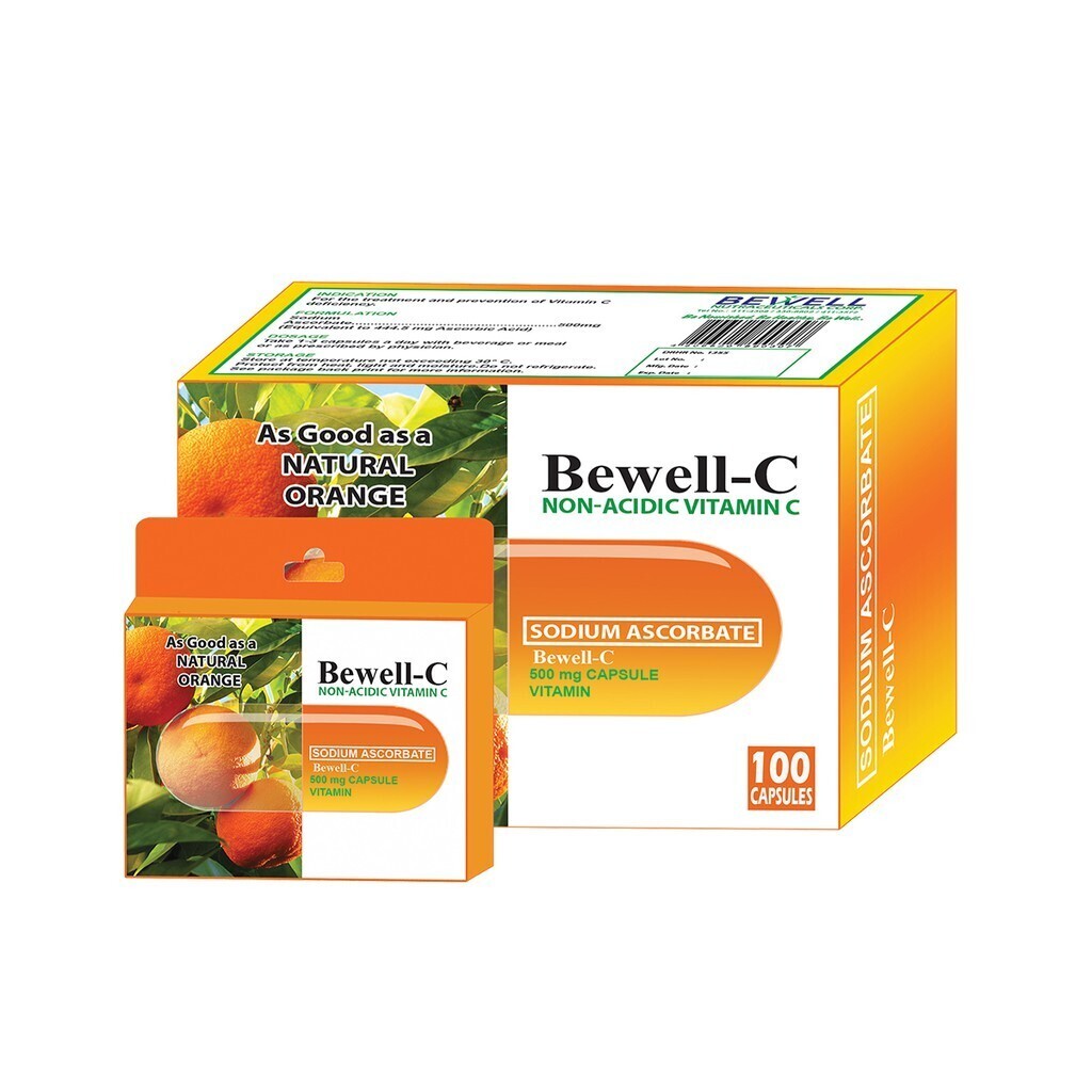 Bewell-C Non-Acidic Vitamin C 500mg - 100 Capsules Per Box