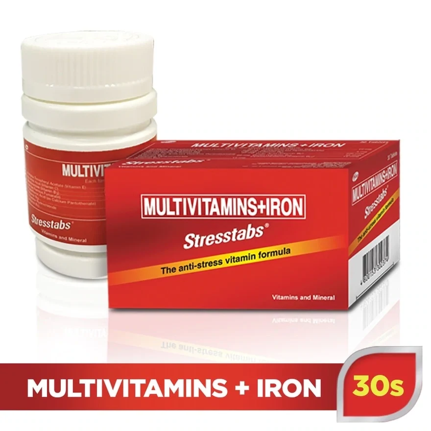 Stresstabs Multivitamins + Iron Tablets (30 Capsules)