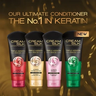 Cream Silk Conditioner Keratin Straight 350ml BIG