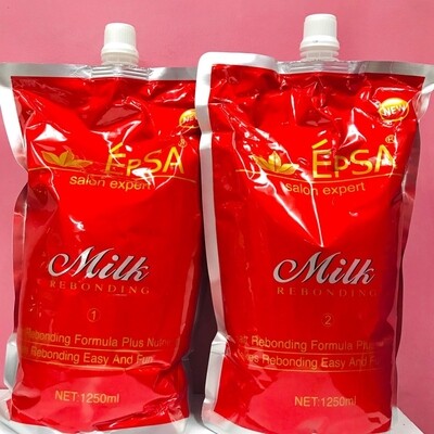 Epsa Milk Hair Rebonding Cream (Salon Expert) 1250ml SET 1&amp;2