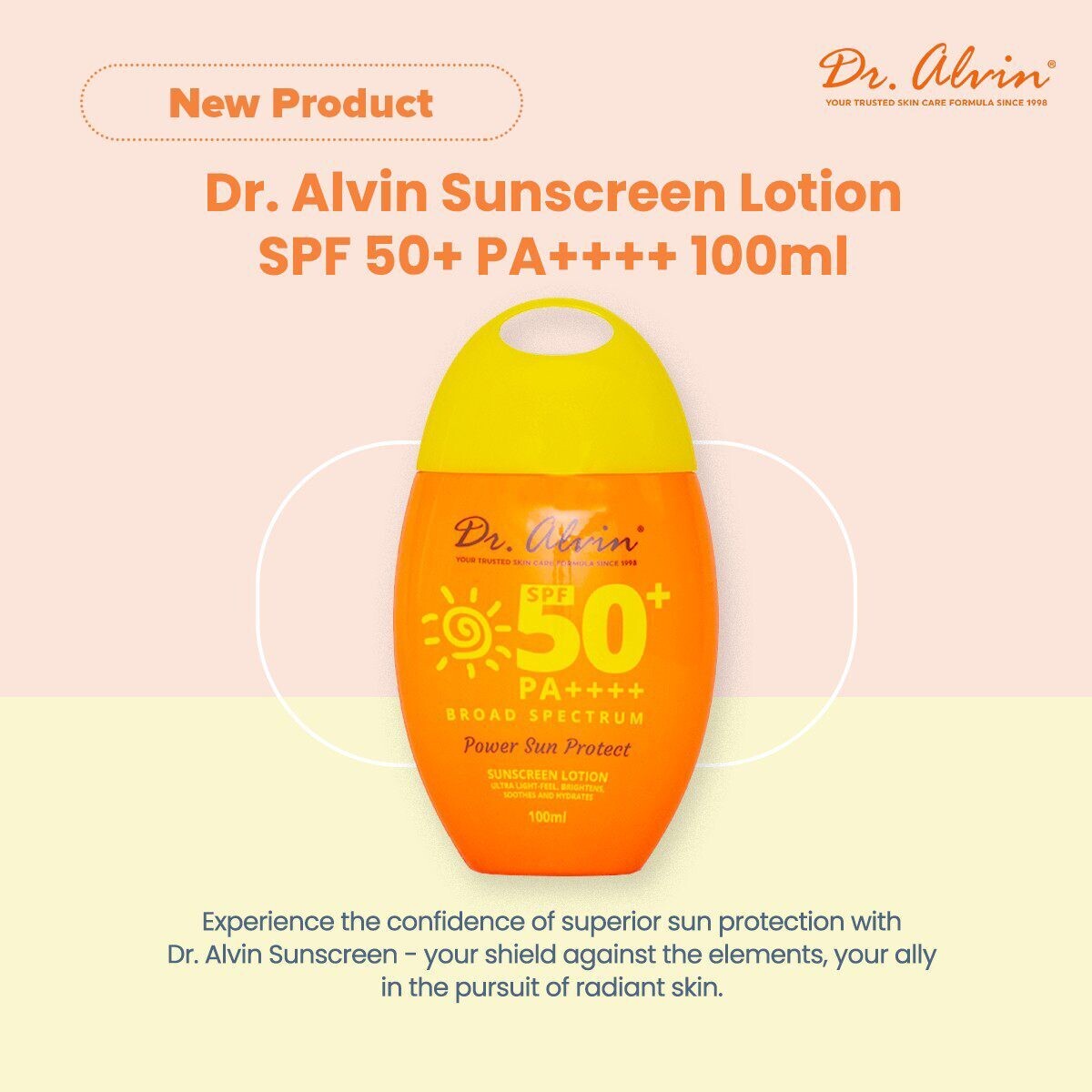 Dr. Alvin Sunscreen Lotion SPF 50+ PA++++ 100ml