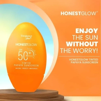 Honest Glow Tinted Papaya Sunscreen SPF 50 PA+++ - 50g