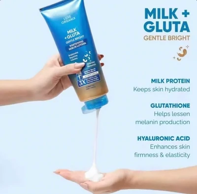 Luxe Organix Milk + Gluta Gentle Bright Whitening Serum Lotion