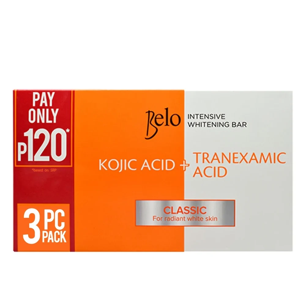 Belo Essential Intensive Whitening Bar Soap Kojic Acid + Tranexamic Acid Classic 65G 3PC PACK