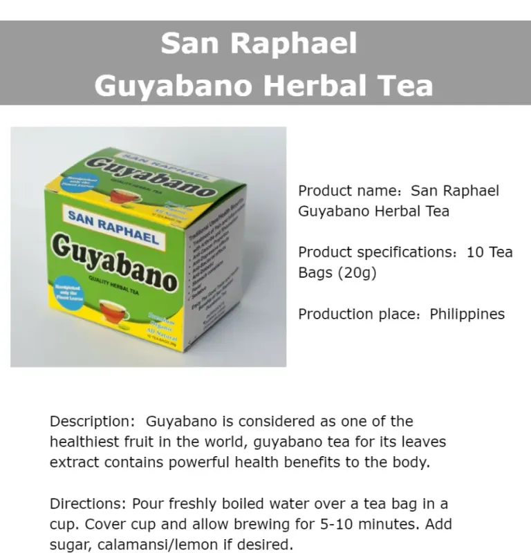 San Raphael Guyabano Herbal Tea 1 Box / 10 Tea Bags