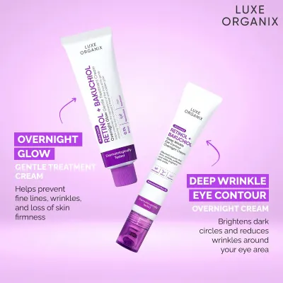 Luxe Organix PH Retinol + Bakuchiol Line Overnight Treatment Cream Overnight Eye Cream