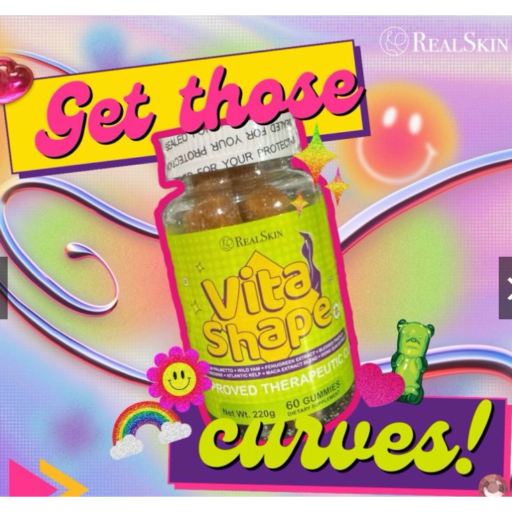 Vita Shape by Real Skin Breast and Butt Enhancer, 60 Chewable Gummies