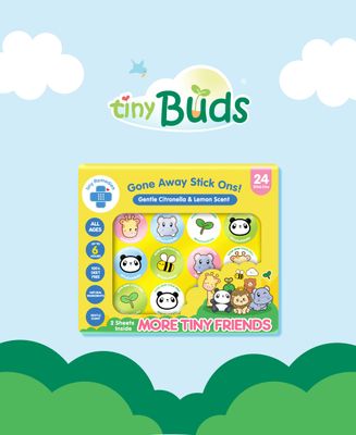 Tiny Buds Baby Naturals Tiny Buds Gone Away Stick Ons Gentle Citronella and Lemon Scent (12 Sticker)