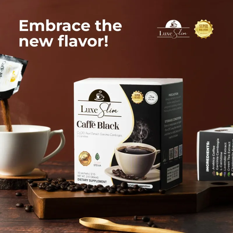 Luxe Slim Caffe Black, 10 Sachets - 210g