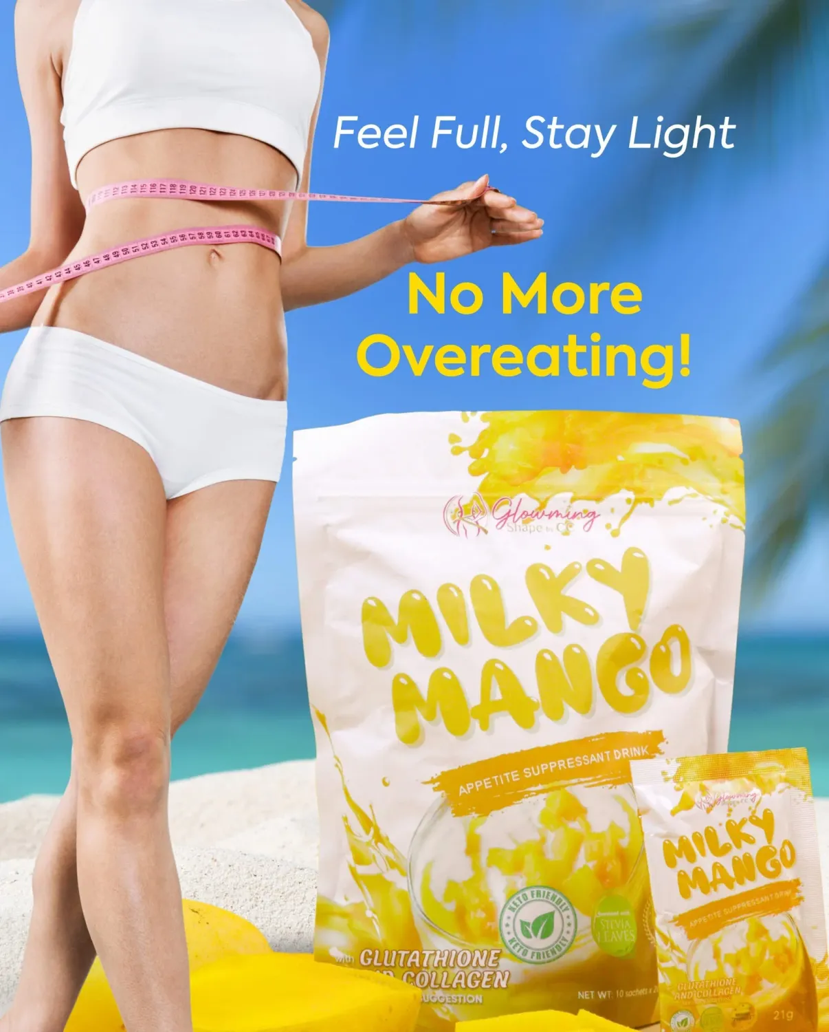 Cris Cosmetics CC Glam and Beauty Glowming Milky Mango and Collagen Drink 10 Sachets