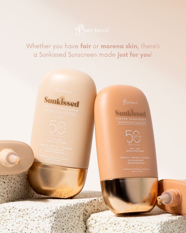Barefaced Sunkissed TINTED Sunscreen SPF 50 PA++++, 50g - The OG and Light Shades