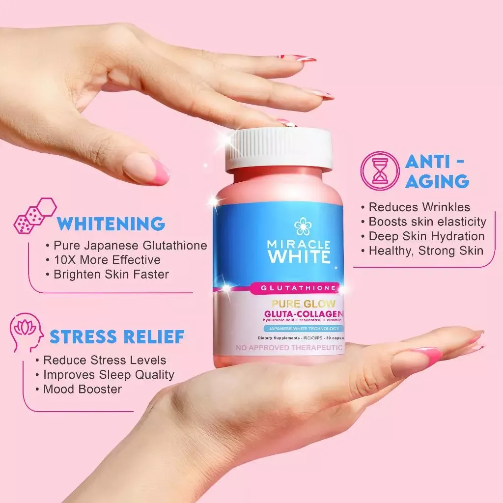 Miracle White, Gluthatione PURE GLOW 30 Caps