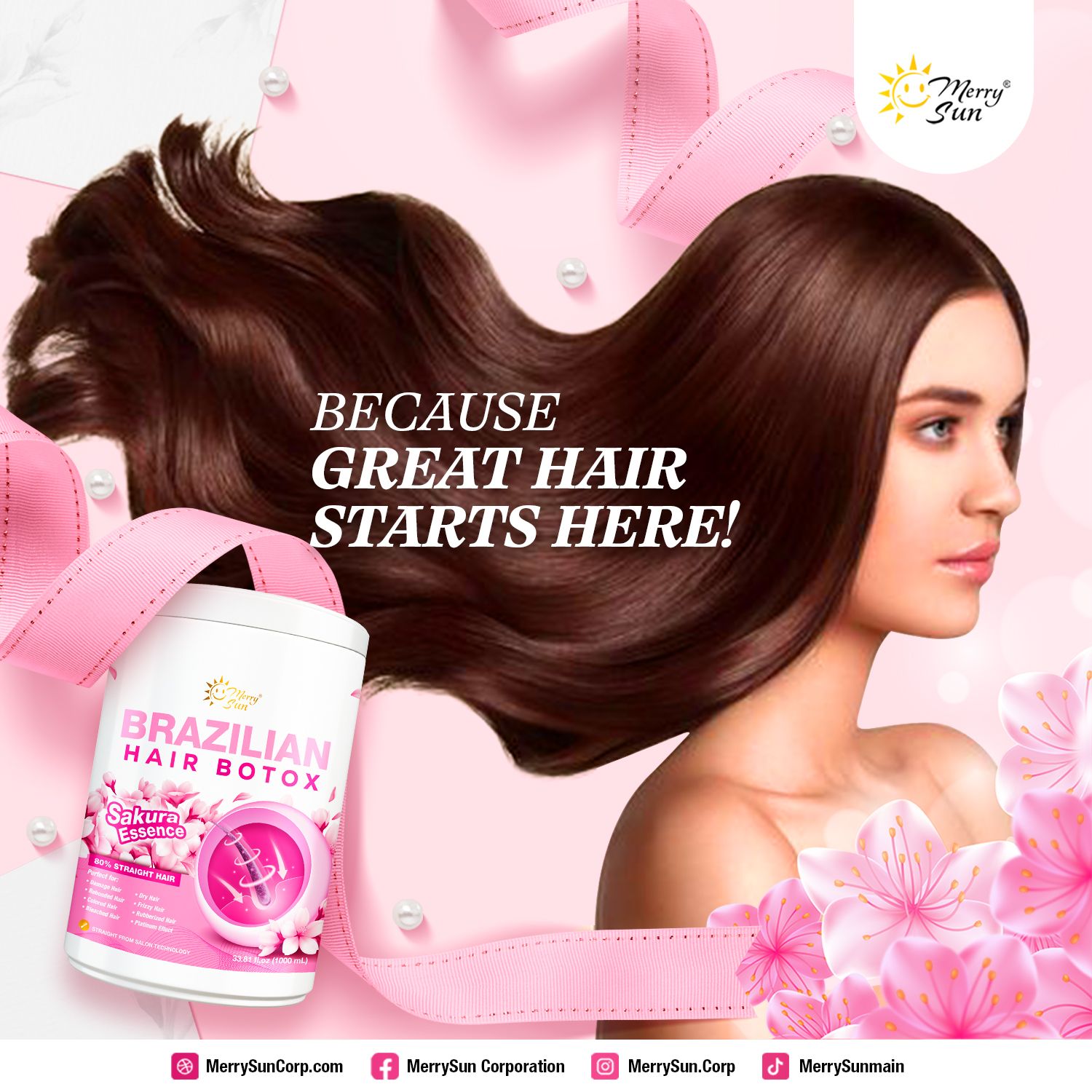 Merry Sun Brazilian Hair Botox Sakura Essence 500ml