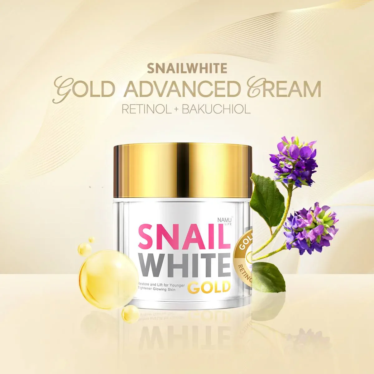 Snail White Gold Advanced Cream Retinol+Bakuchiol 50g
