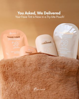 Barefaced Sunkissed TINTED Sunscreen SPF 50 PA++++, 20g - The OG and Light Shades - Packet Sized Pouch/SACHET