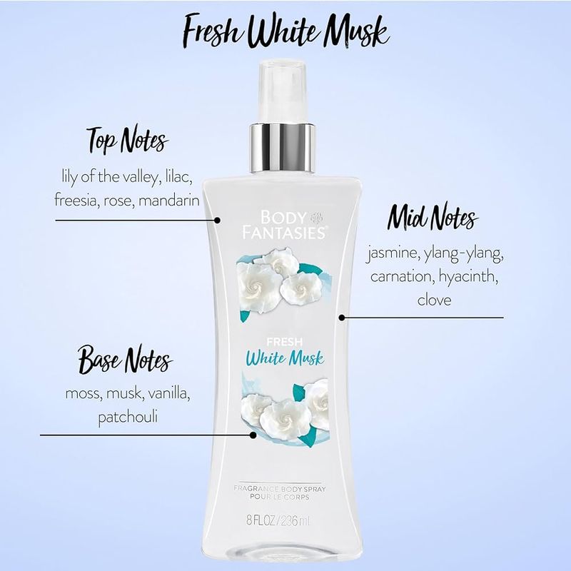 Body Fantasies Signature Fresh White Musk Body Spray 236ml