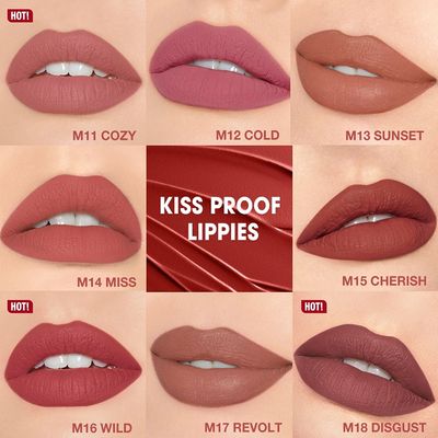 O.Two.O Matte Lipstick Lip Stain Soft Matte Nude Shock Long Lasting Waterproof Non Stick 24HR Highly Pigmented Lip Tint Lips Make Up 