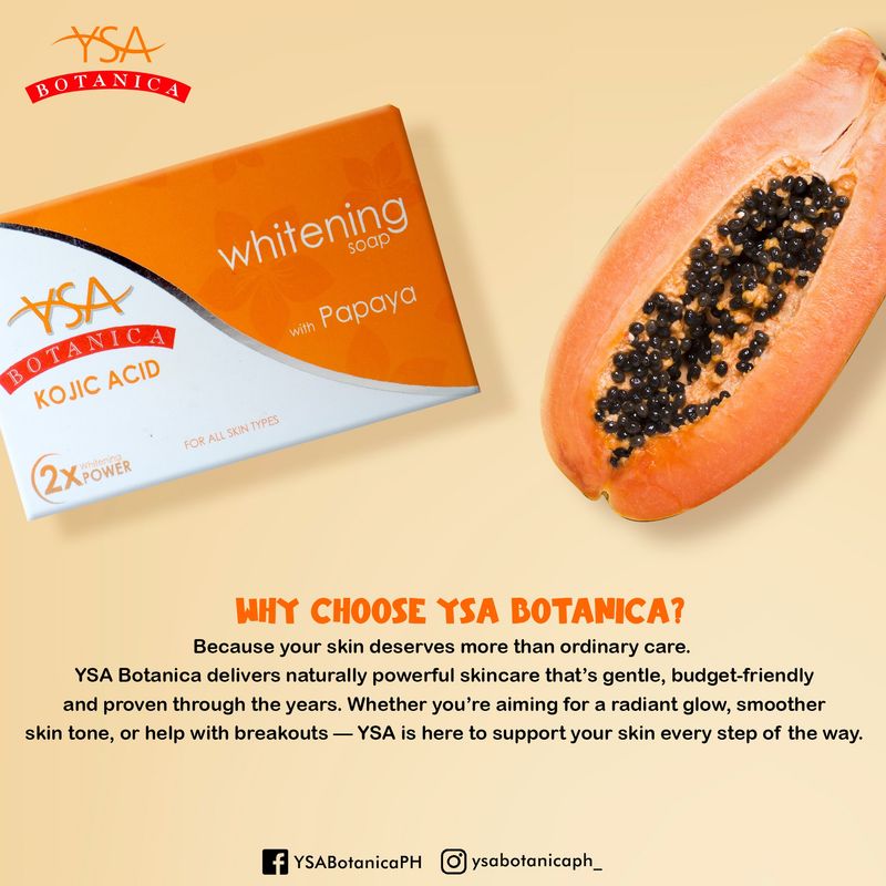 Ysa Botanica Papaya and Kojic Acid Whitening Bar Soap 100g