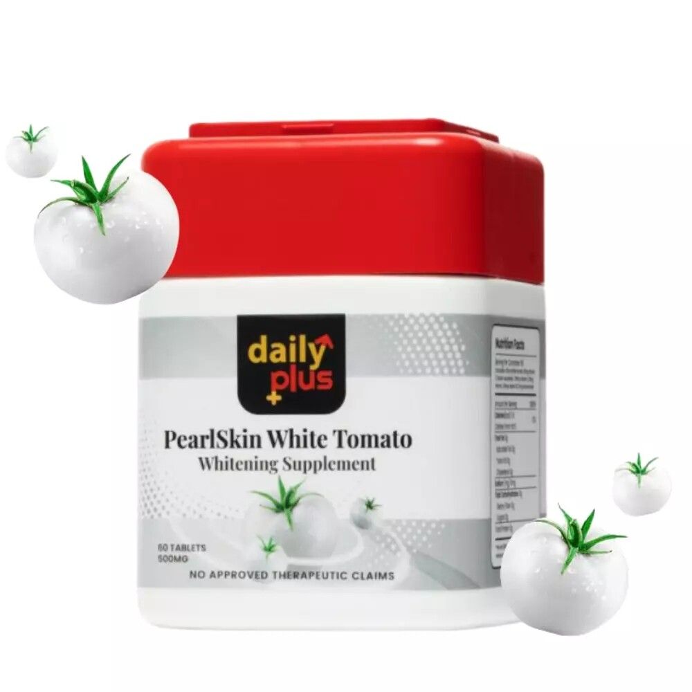 Daily Plus Pearl Skin White Tomato Whitening Supplement, 60 Tablets, 500mg