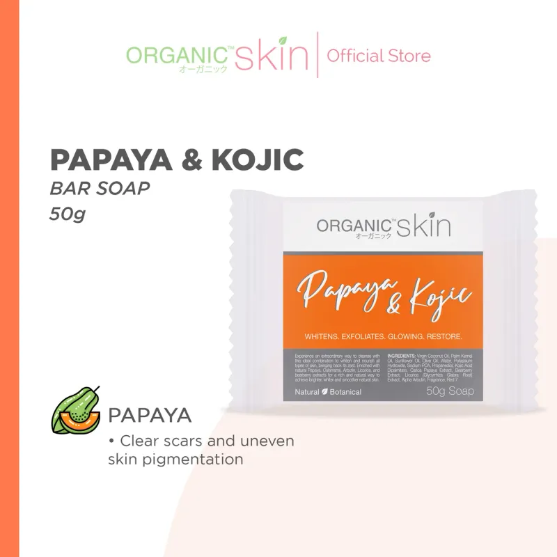 Organic Skin Japan Papaya &amp; Kojic Whitening Soap 50g