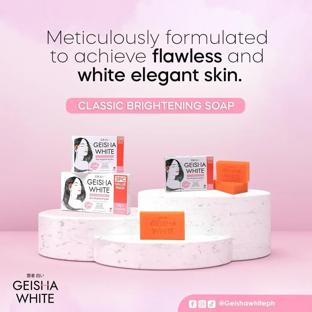 Geisha White Scar And Blemish Skin Brightening Bar Soap - 65gx2 / 65gx3