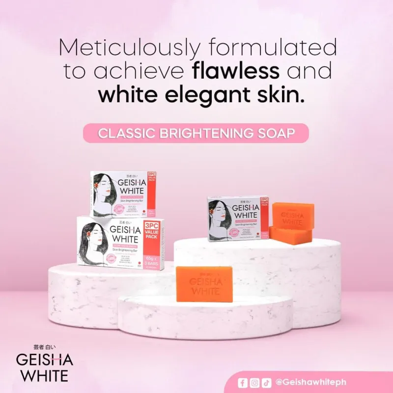 Geisha White Scar And Blemish Skin Brightening Bar Soap - 65gx2 / 65gx3
