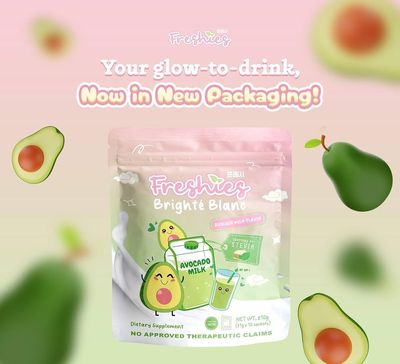 Freshies Avocado Milk Collagen Drink by Juju Glow, 10 Sachets - NEW PACKAGING