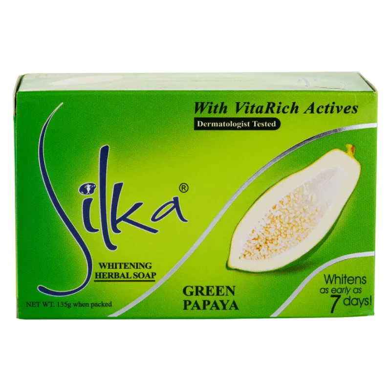 Silka Papaya Whitening Herbal Soap 135g - Green