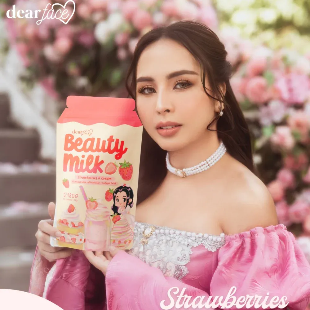 Dear Face Beauty Milk Strawberries and Cream Drink 10 Sachet